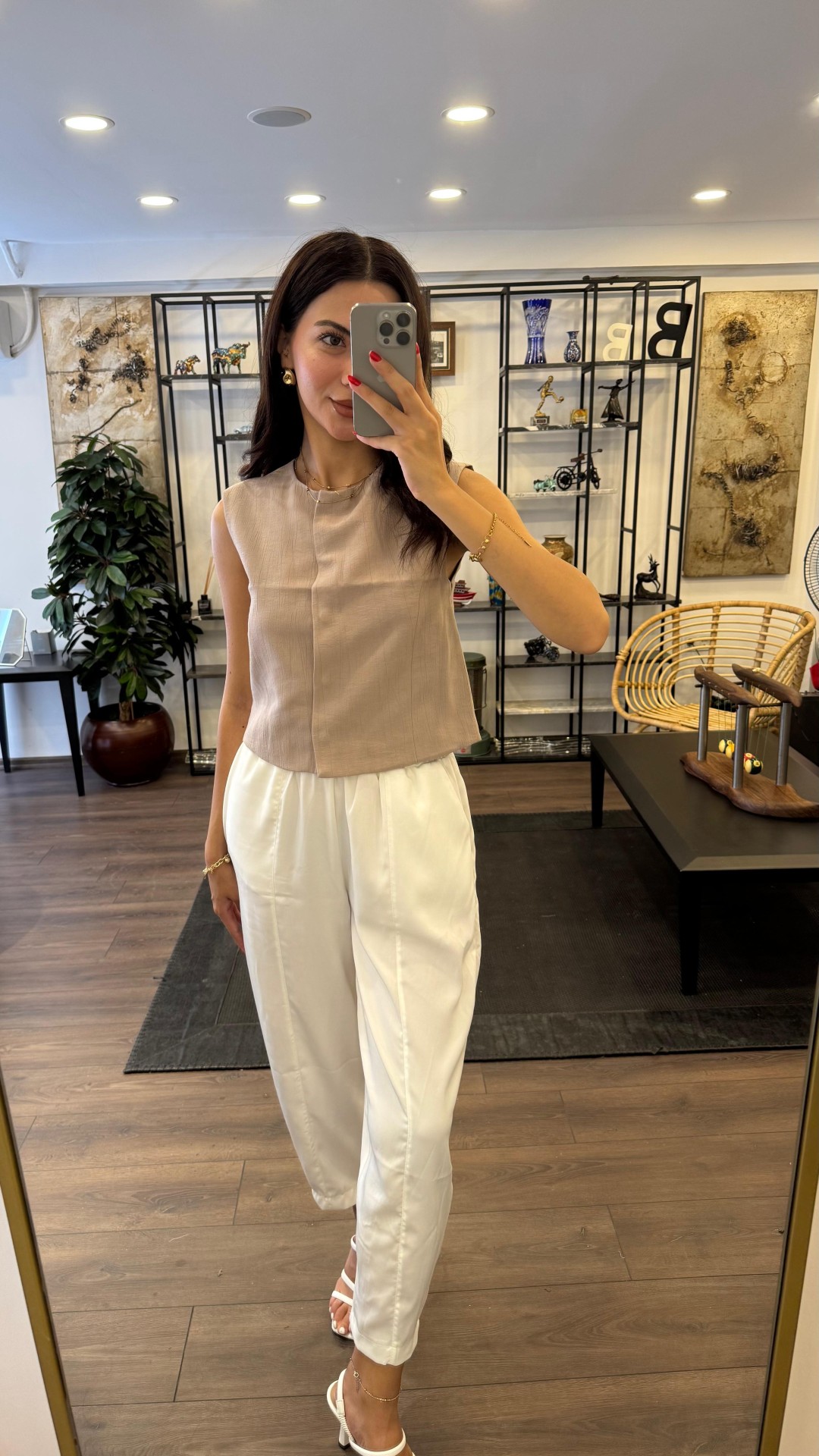 Çıtçıt Düğmeli Yelek - Bej