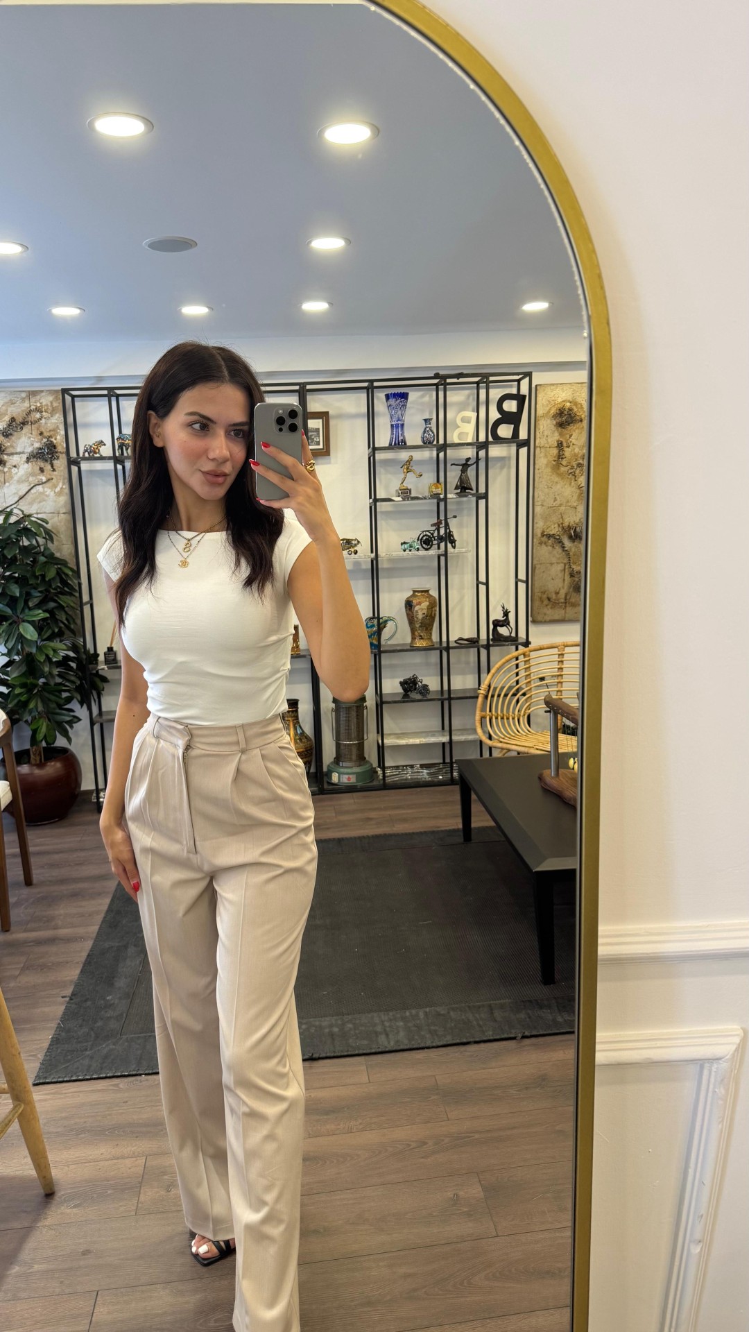 Yandan Büzgülü Basic T-shirt - Beyaz