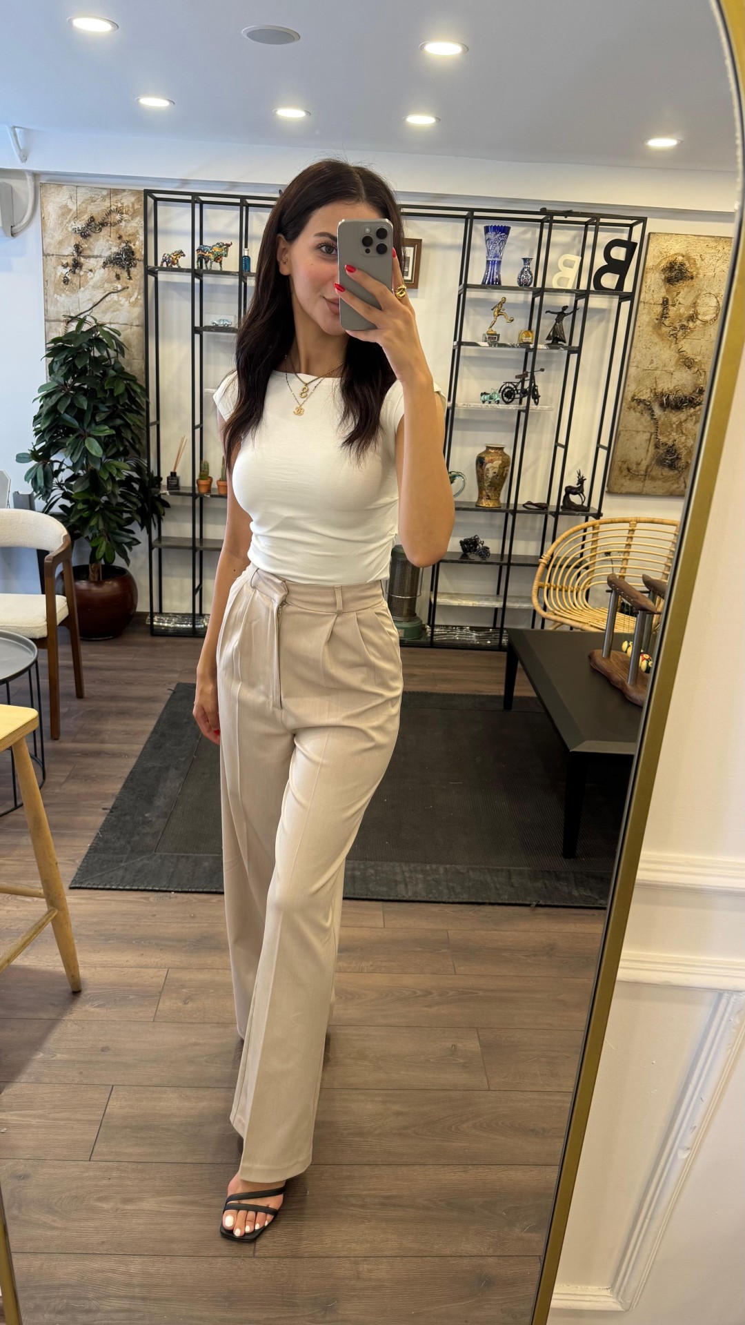 Yandan Büzgülü Basic T-shirt - Beyaz