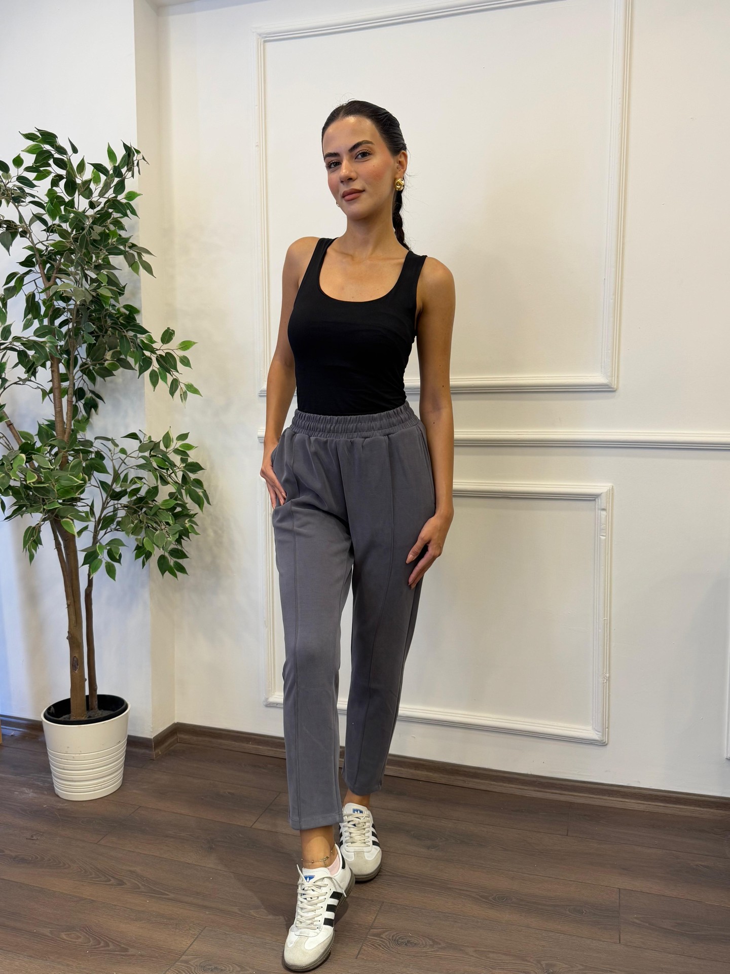 Oysho Kumaş Rahat Kalıp Eşofman Altı - Gri