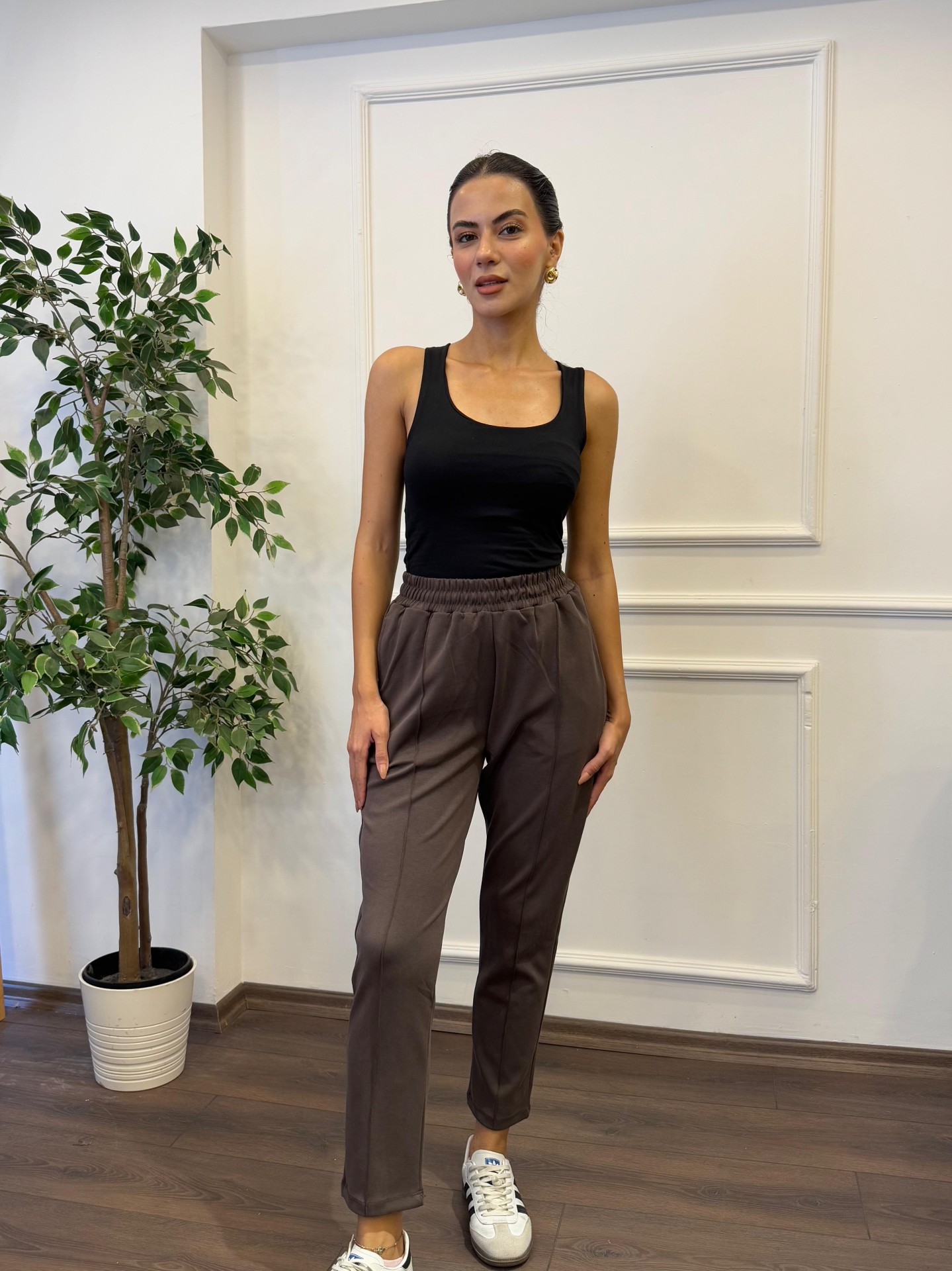 Oysho Kumaş Rahat Kalıp Eşofman Altı - Vizon