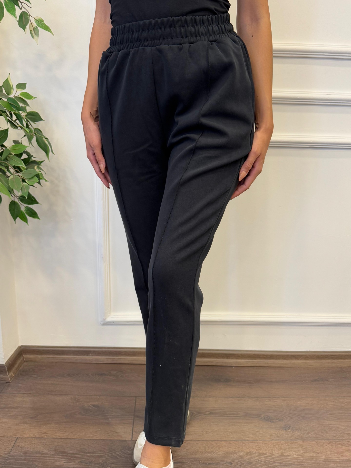 Oysho Kumaş Rahat Kalıp Eşofman Altı - Siyah