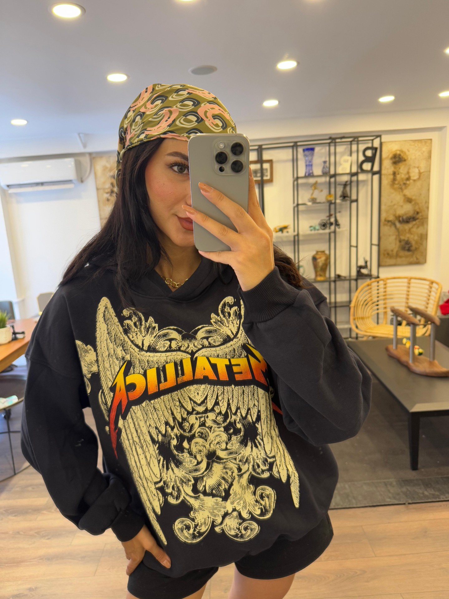 Metallica Baskılı Sweatshirt - Antrasit